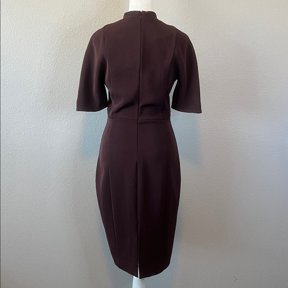 MM Lafleur Ingrid Knee Length Dress Brown/Burgundy Size 0 - Picture 4 of 8